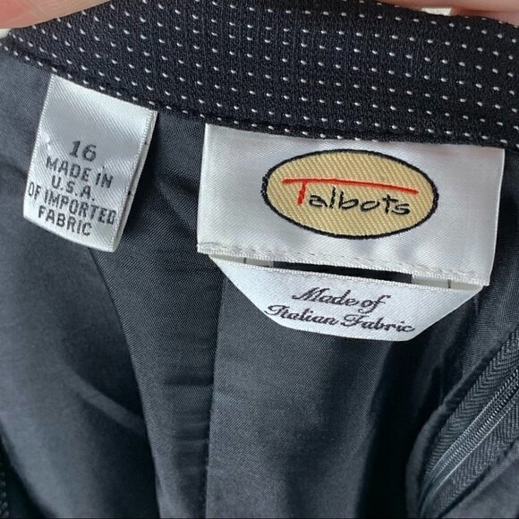 Talbots womens skirt size 16 black white pin dot 39% wool career - Picture 8 of 11